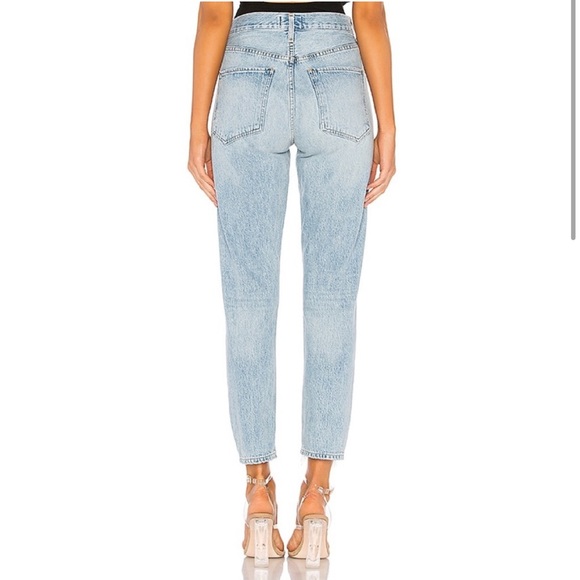 NWT REVOLVE AGOLDE Jamie High Rise Classic Shakedown Distressed Light Wash Jeans - Picture 5 of 10